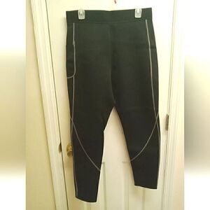 Wonderience Womens Sauna Slimming Sweat Leggings (Black  XL) sweat off the pound